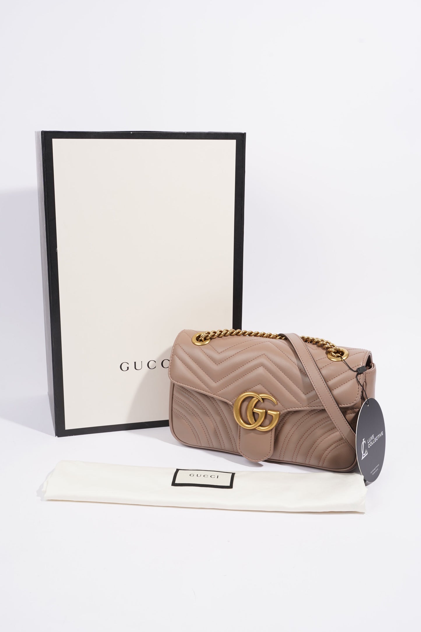 Gucci GG Marmont Matelasse Dusty Pink Matelasse Leather Small