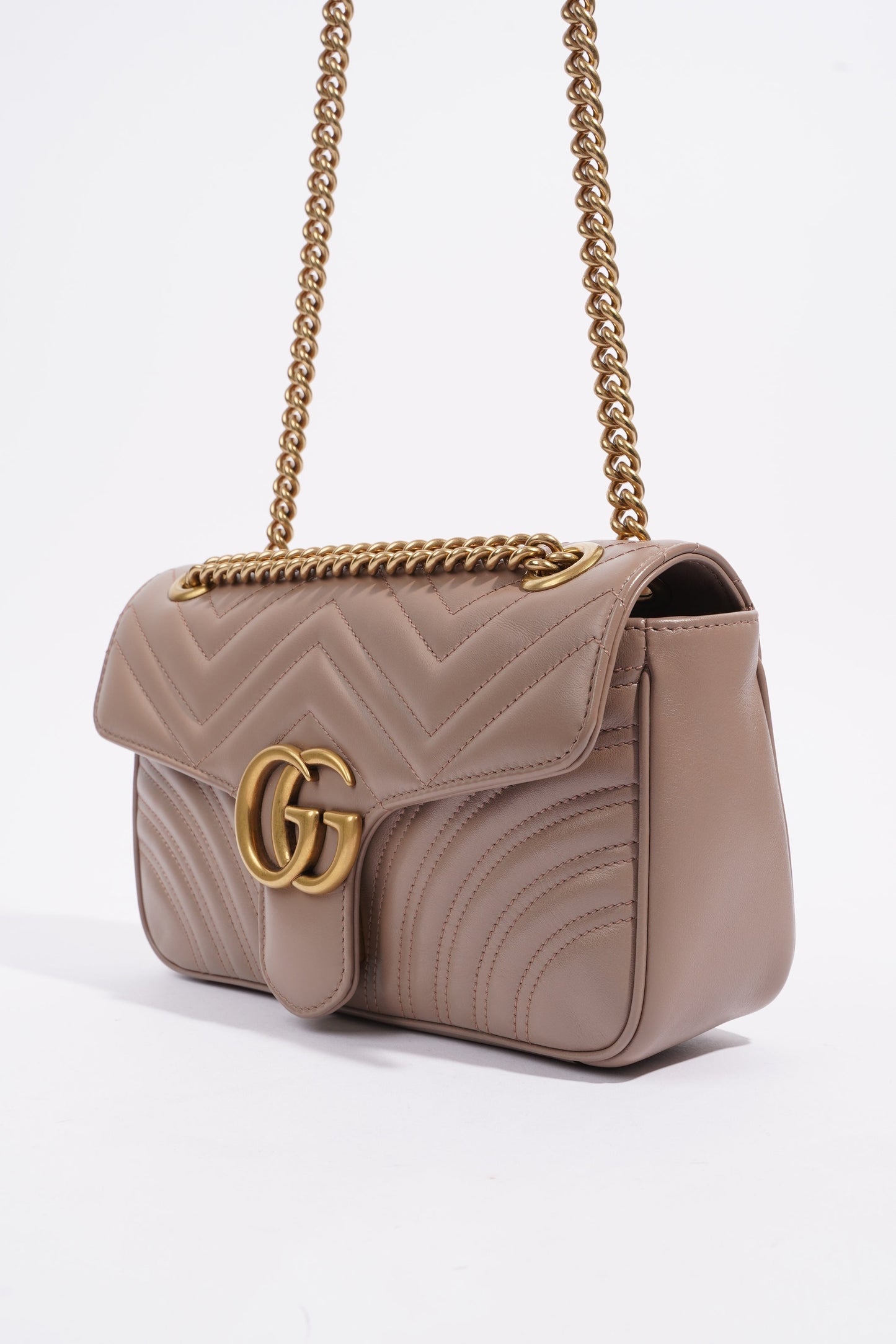 Gucci GG Marmont Matelasse Dusty Pink Matelasse Leather Small