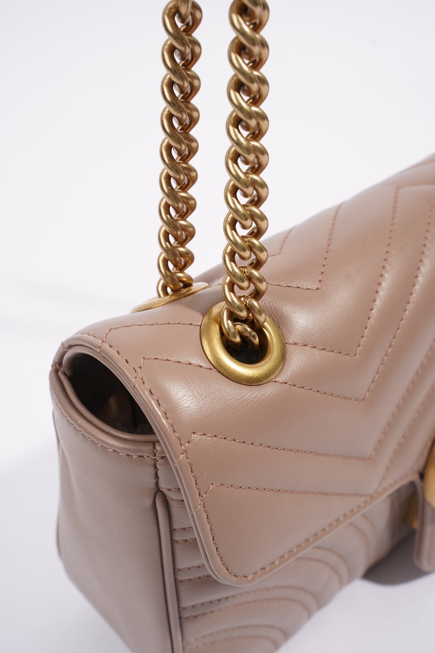 Gucci GG Marmont Matelasse Dusty Pink Matelasse Leather Small