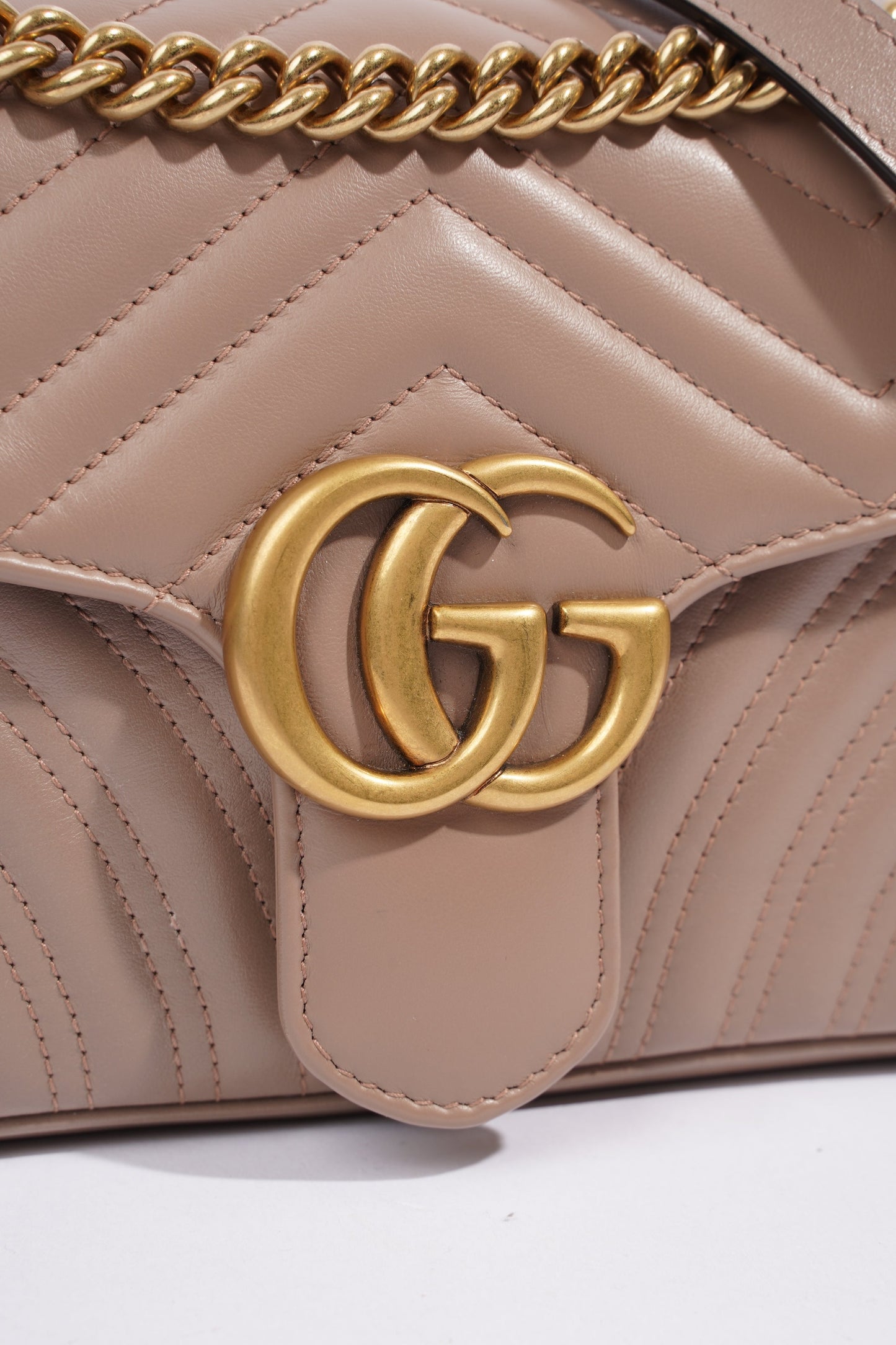 Gucci GG Marmont Matelasse Dusty Pink Matelasse Leather Small