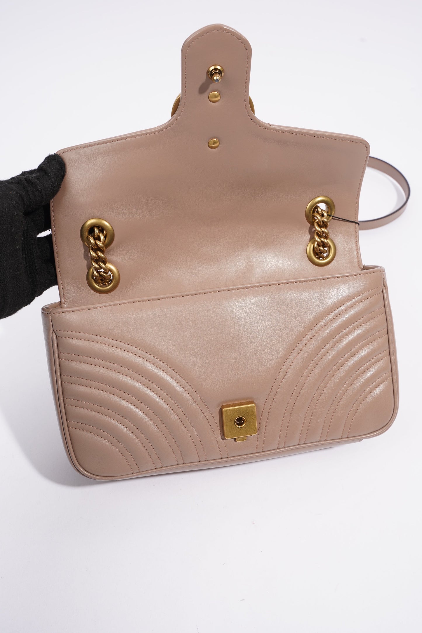 Gucci GG Marmont Matelasse Dusty Pink Matelasse Leather Small