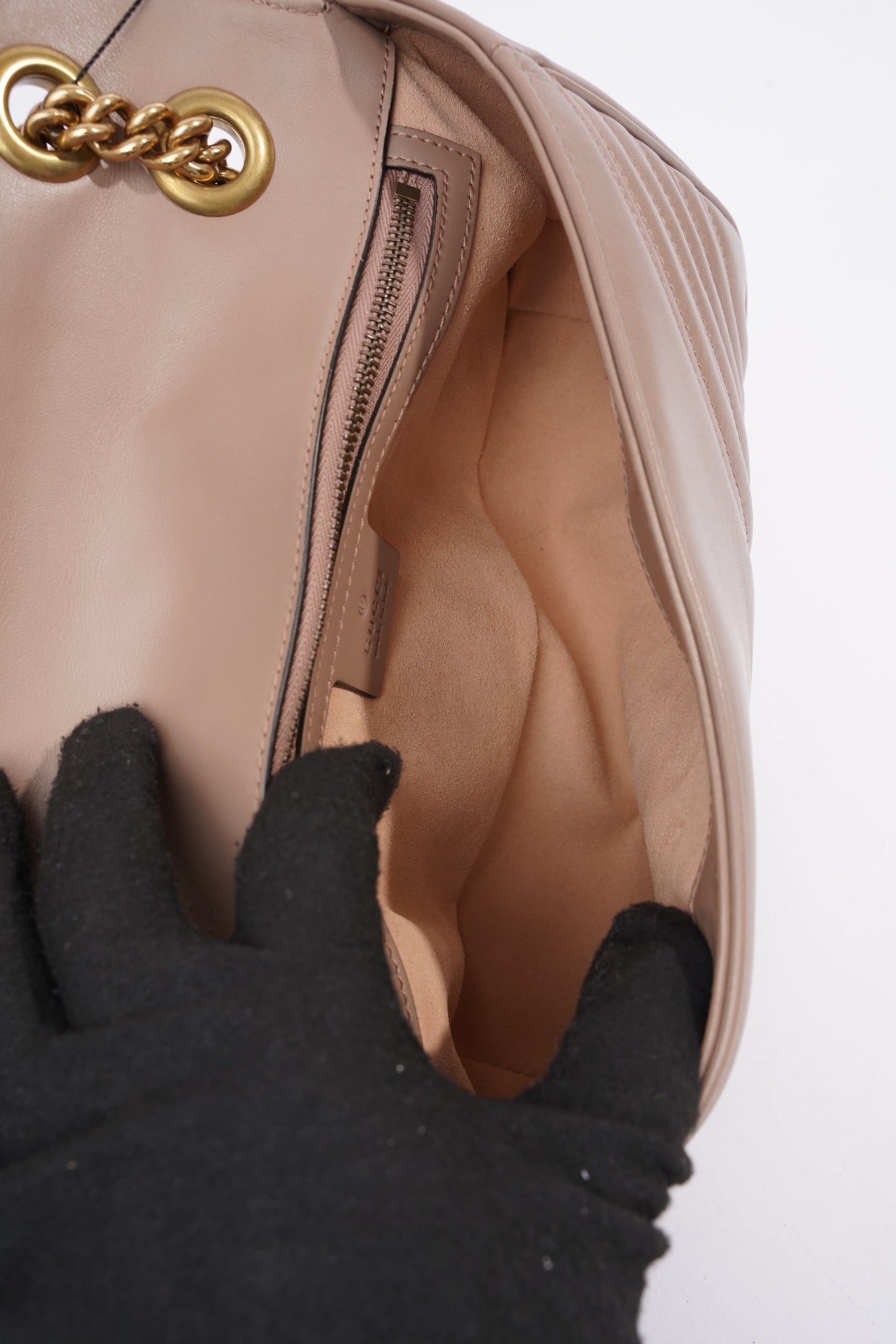 Gucci GG Marmont Matelasse Dusty Pink Matelasse Leather Small