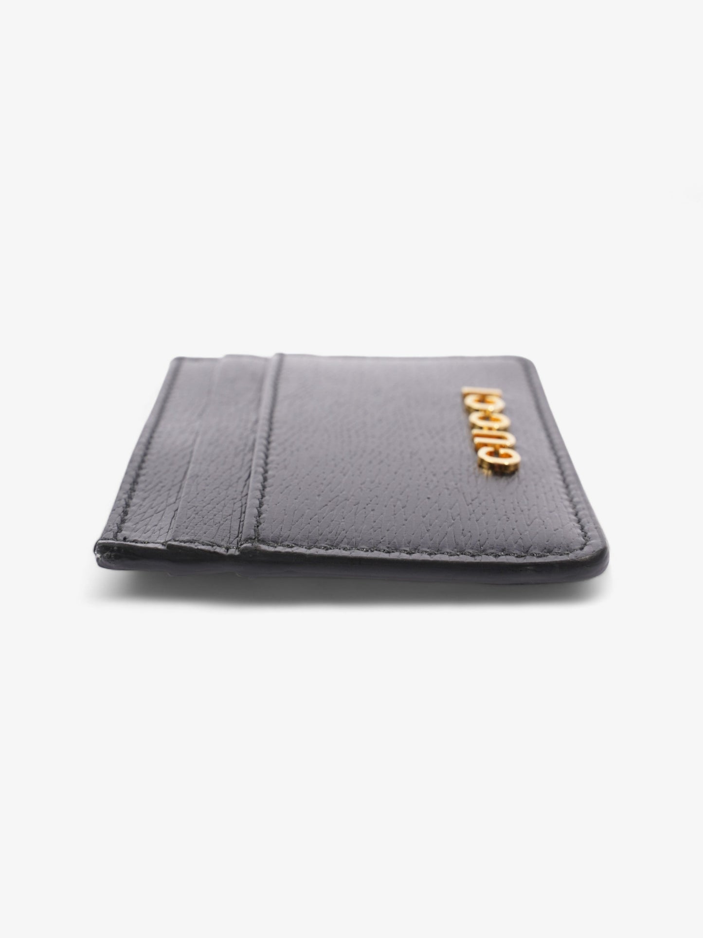 Gucci Card Case With Gucci Script Black Leather
