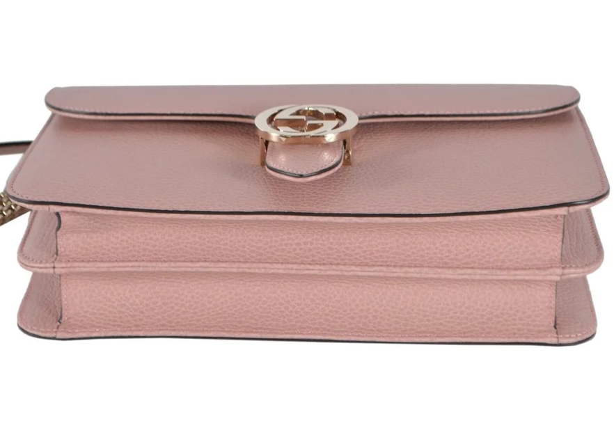 Gucci Medium Interlocking GG Crossbody Bag in Soft Pink