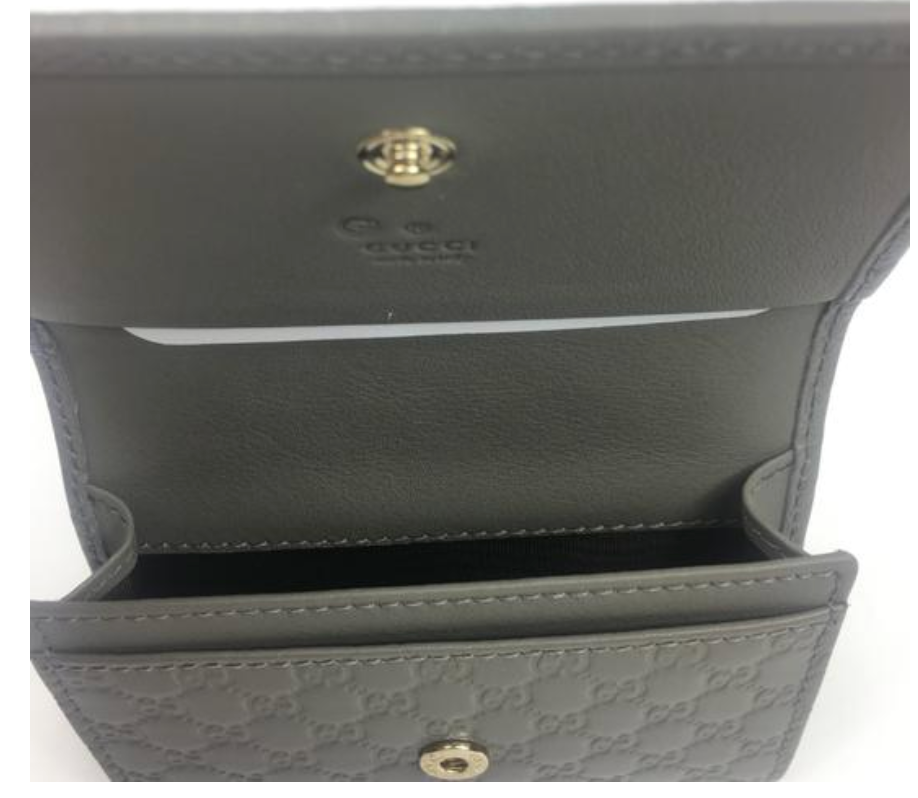 Gucci Microguccissima Leather Card Holder Wallet in Gray