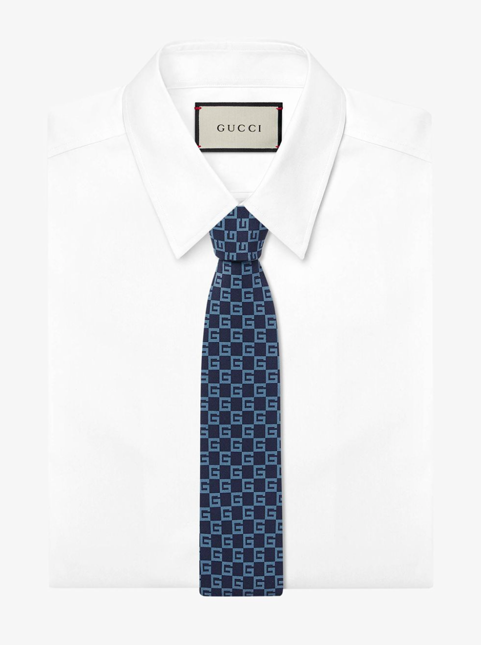 Gucci G Square Silk Tie in Sapphire Blue
