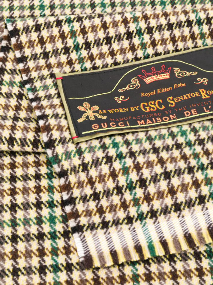 Gucci Houndstooth Kitten Robe Scarf in Brown