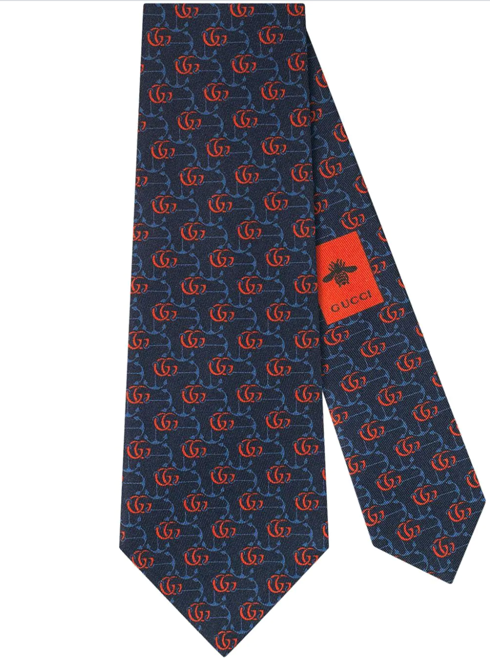 Gucci GG Anchor Print Tie in Midnight Blue