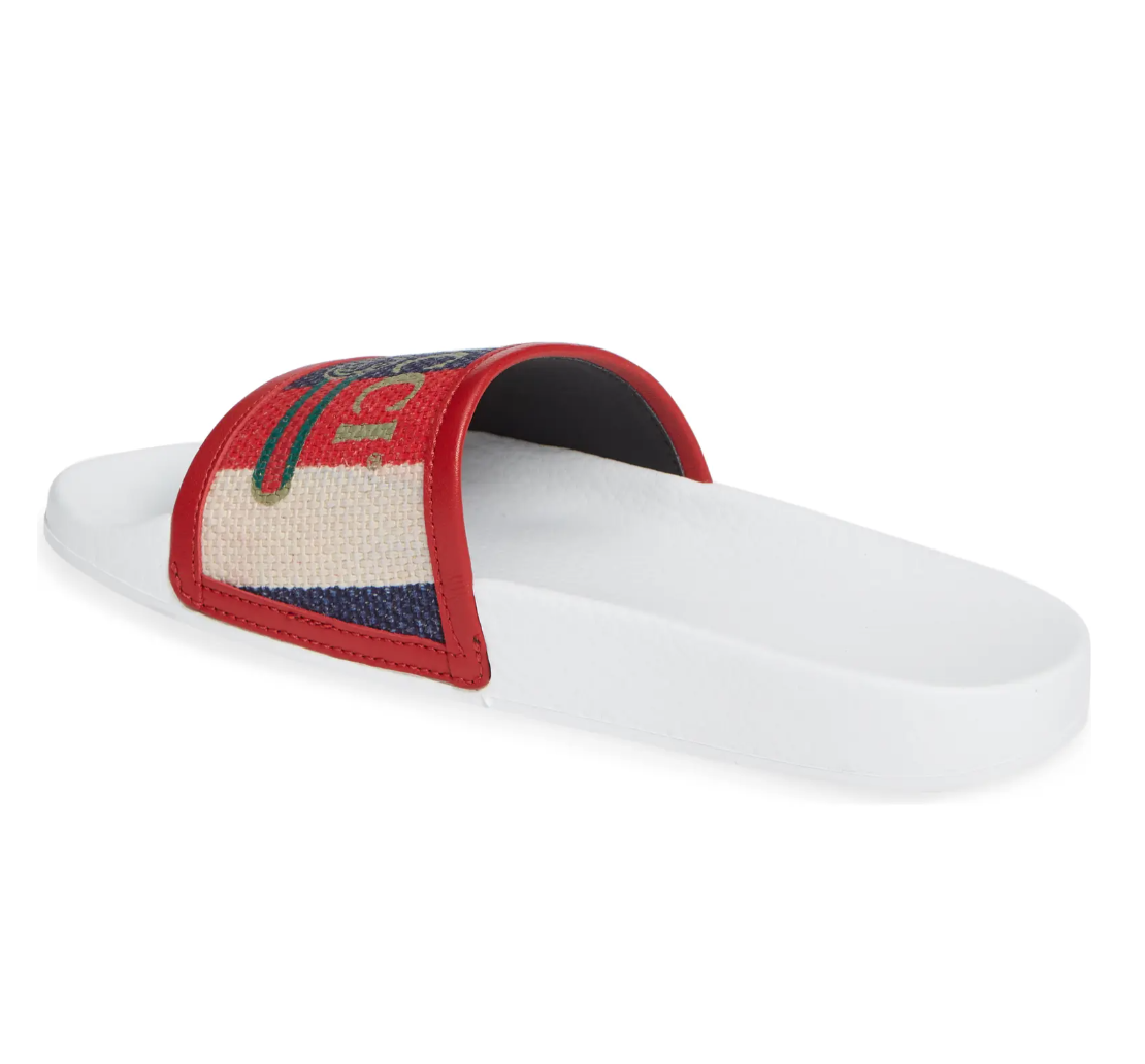Gucci Sylvie Web Slide Sandals in White