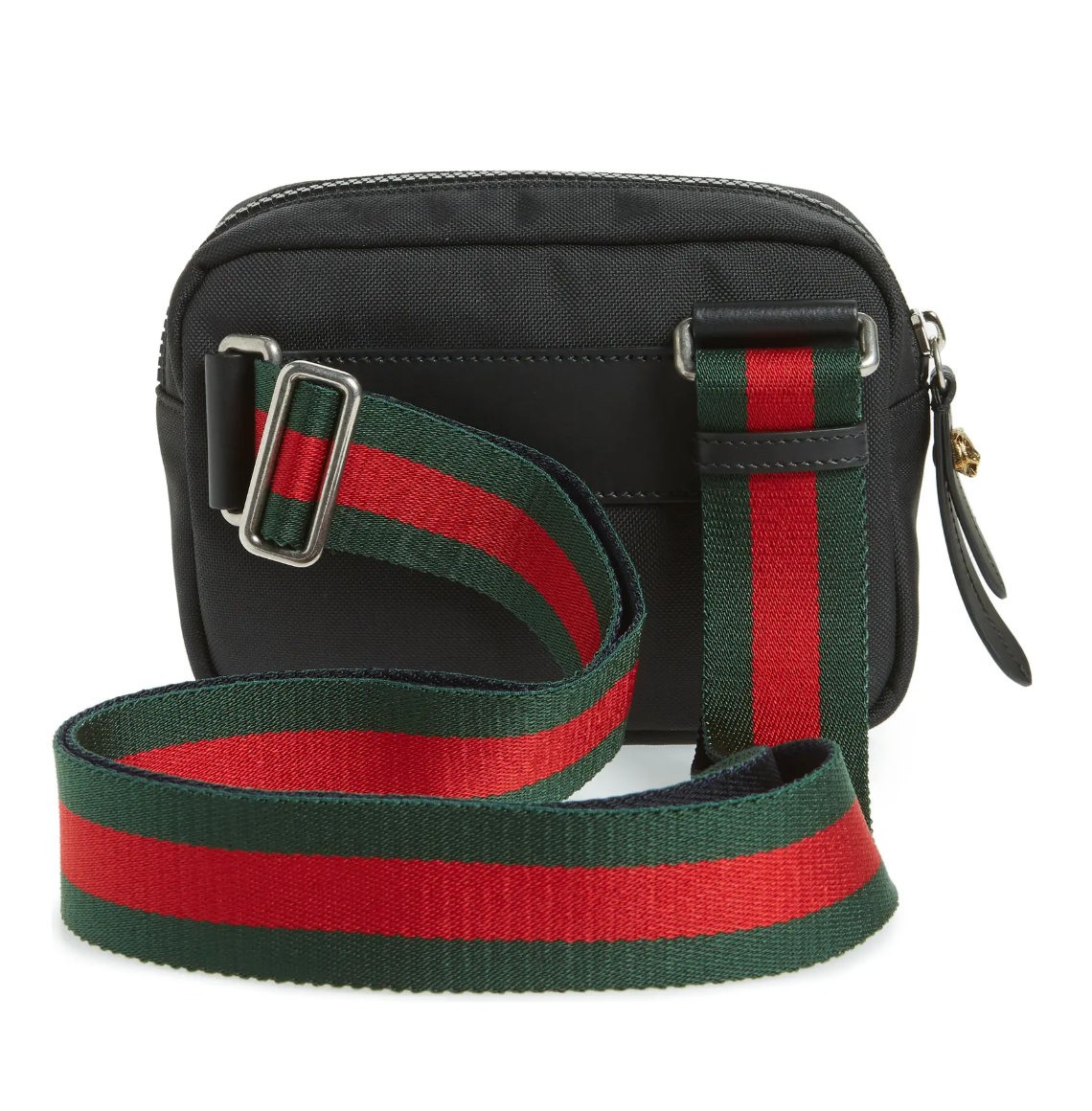 Gucci Embroidered Tiger Messenger Bag in Black