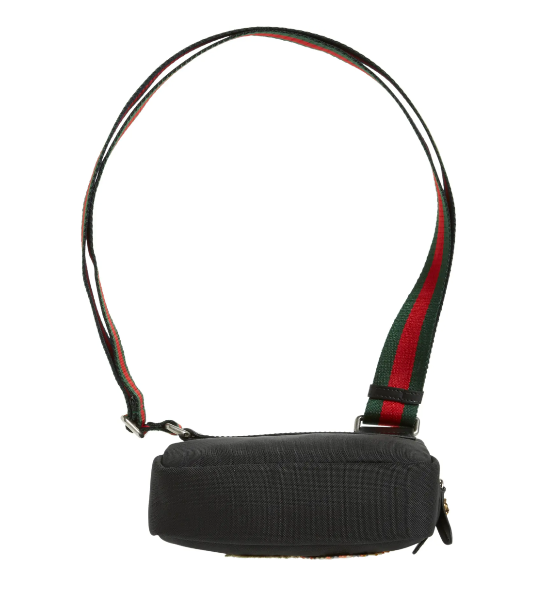 Gucci Embroidered Tiger Messenger Bag in Black