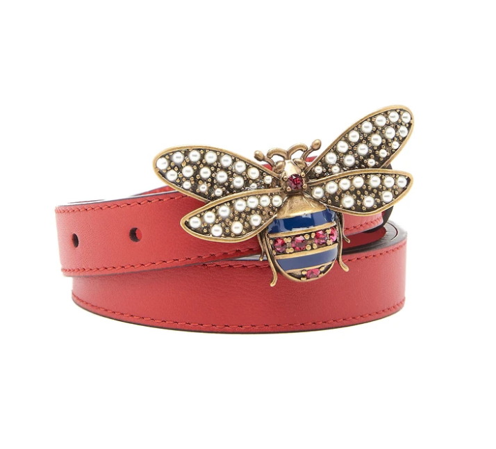 Gucci Queen Margaret Leather Belt in Red