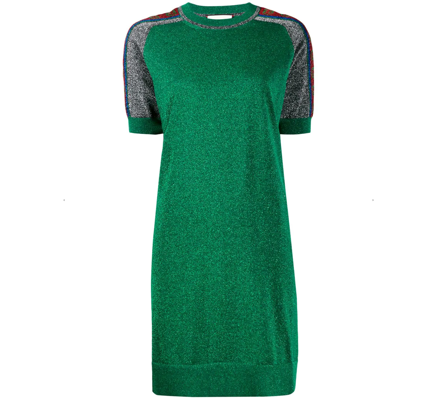 Gucci Metallic T-shirt Dress in Green