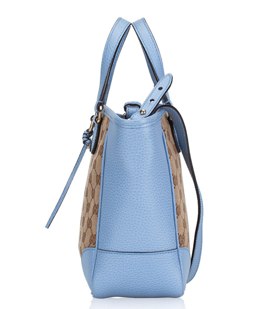 Gucci GG Canvas Small Bree Tote in Mineral Blue
