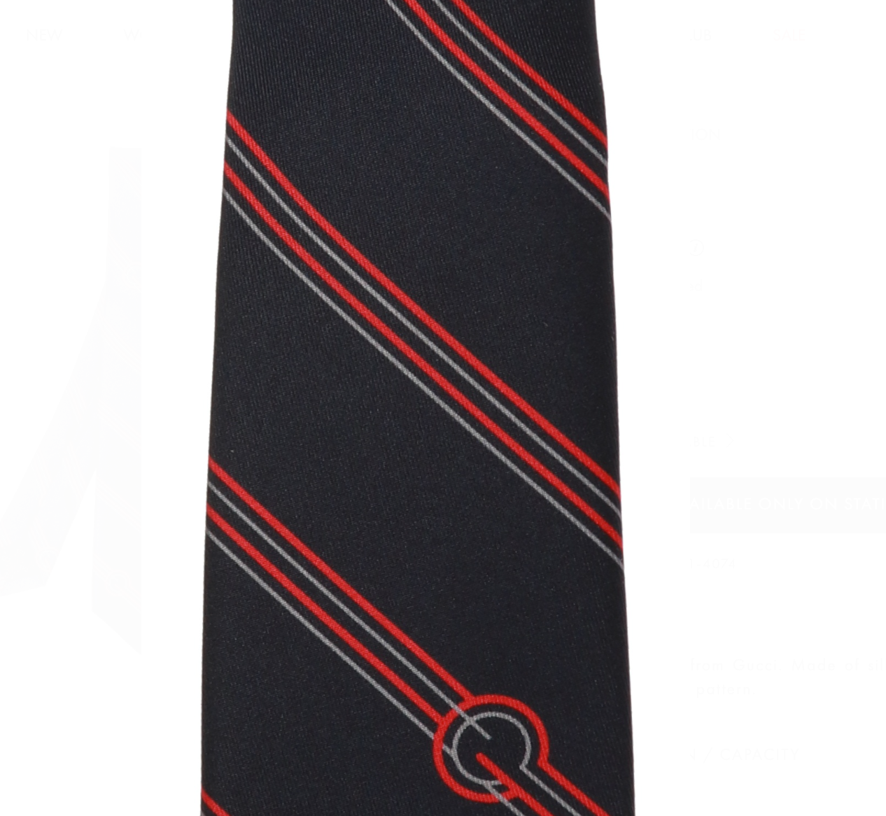Gucci Roy Silk Stripe and Circle GG Tie in Midnight Blue