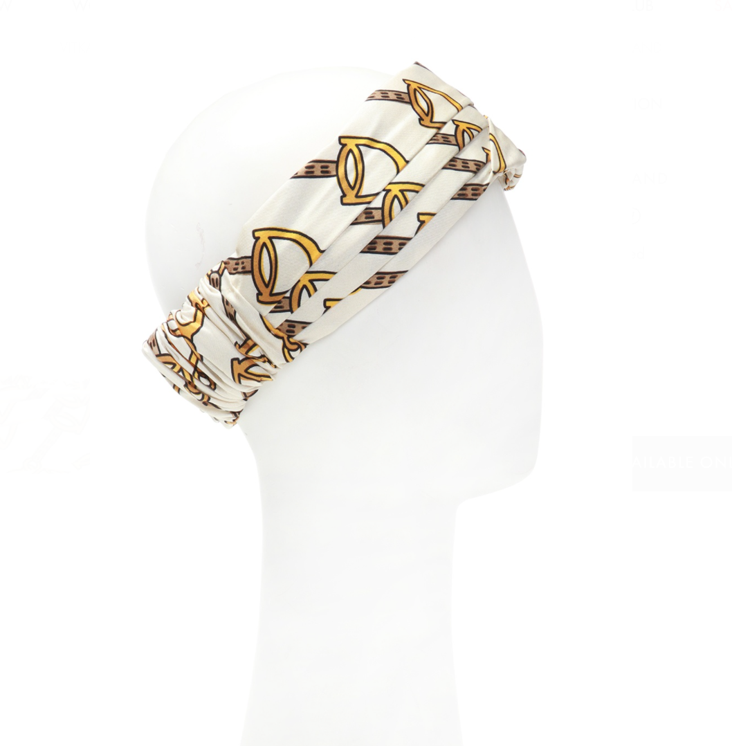 Gucci Silk Horse-bit Headband in White
