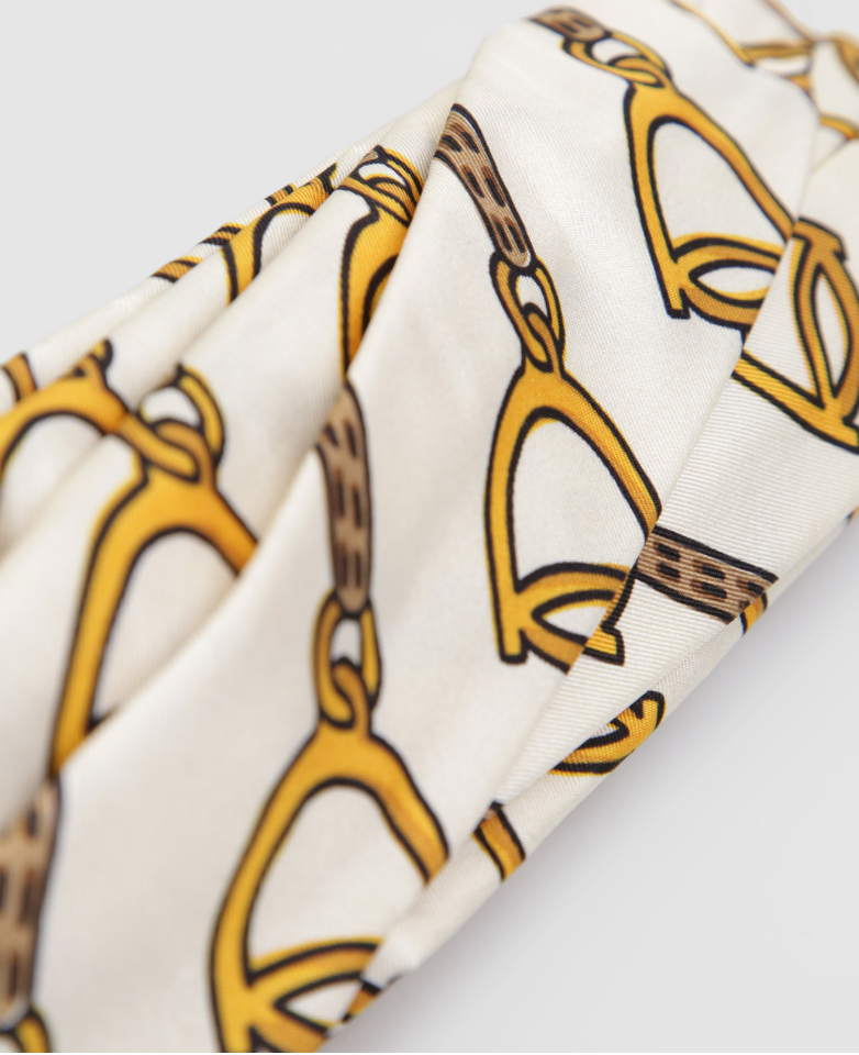 Gucci Silk Horse-bit Headband in White