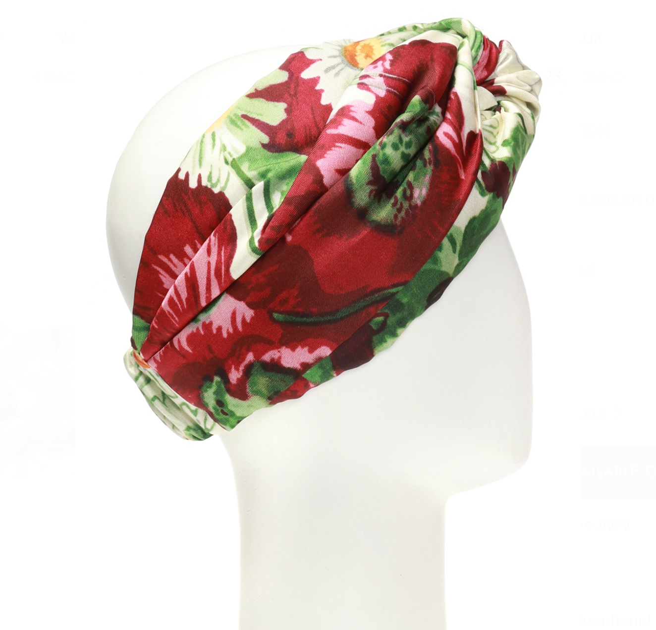 Gucci Floral Print Padded Headband in Red