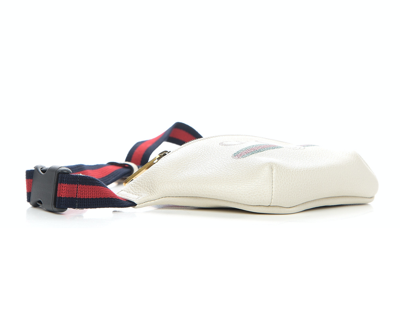 Gucci Logo Belt Bag in White Leather