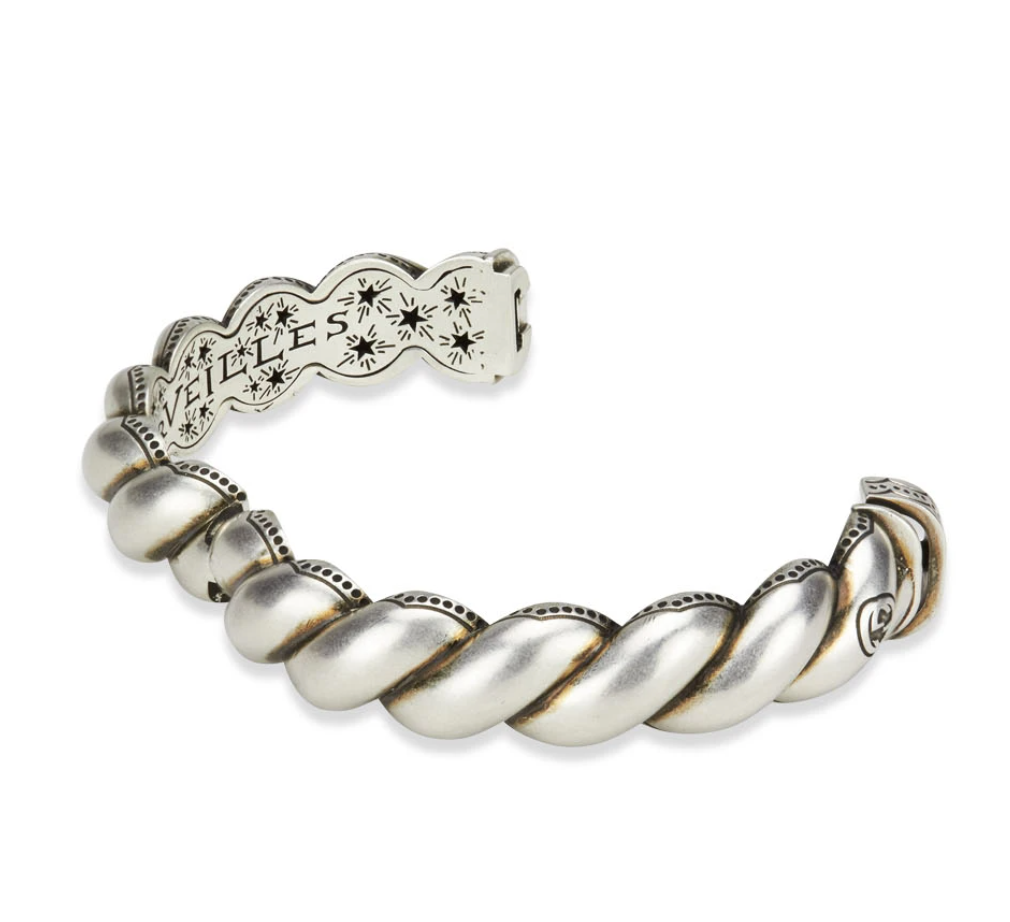 Gucci Metallic Twisted Garden Bracelet in Sterling Silver