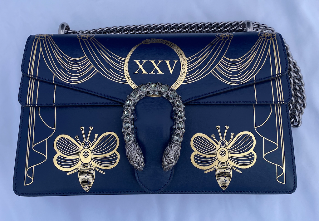 Gucci Dionysus Hand Painted Shoulder Bag in Blue Agate