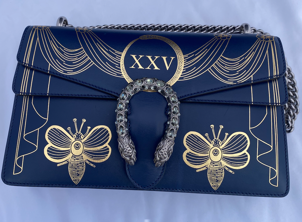 Gucci Dionysus Hand Painted Shoulder Bag in Blue Agate