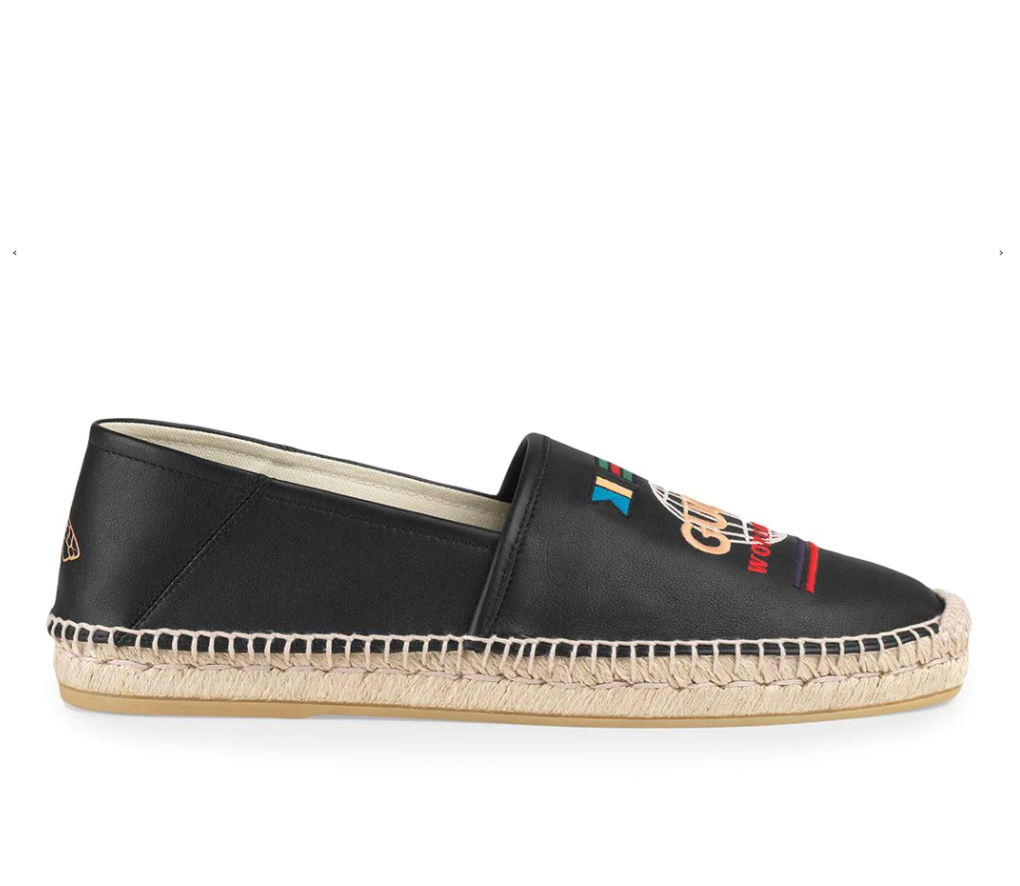 Gucci Worldwide Slip on Espadrilles in Black