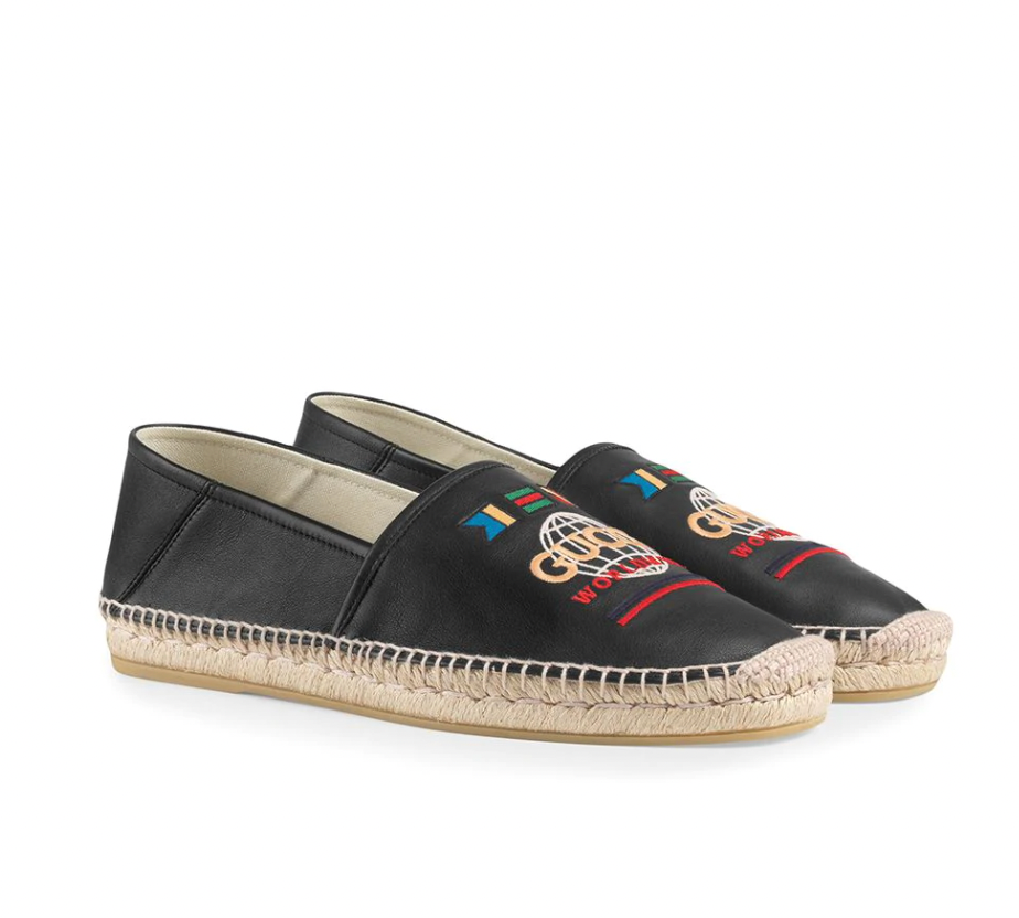 Gucci Worldwide Slip on Espadrilles in Black