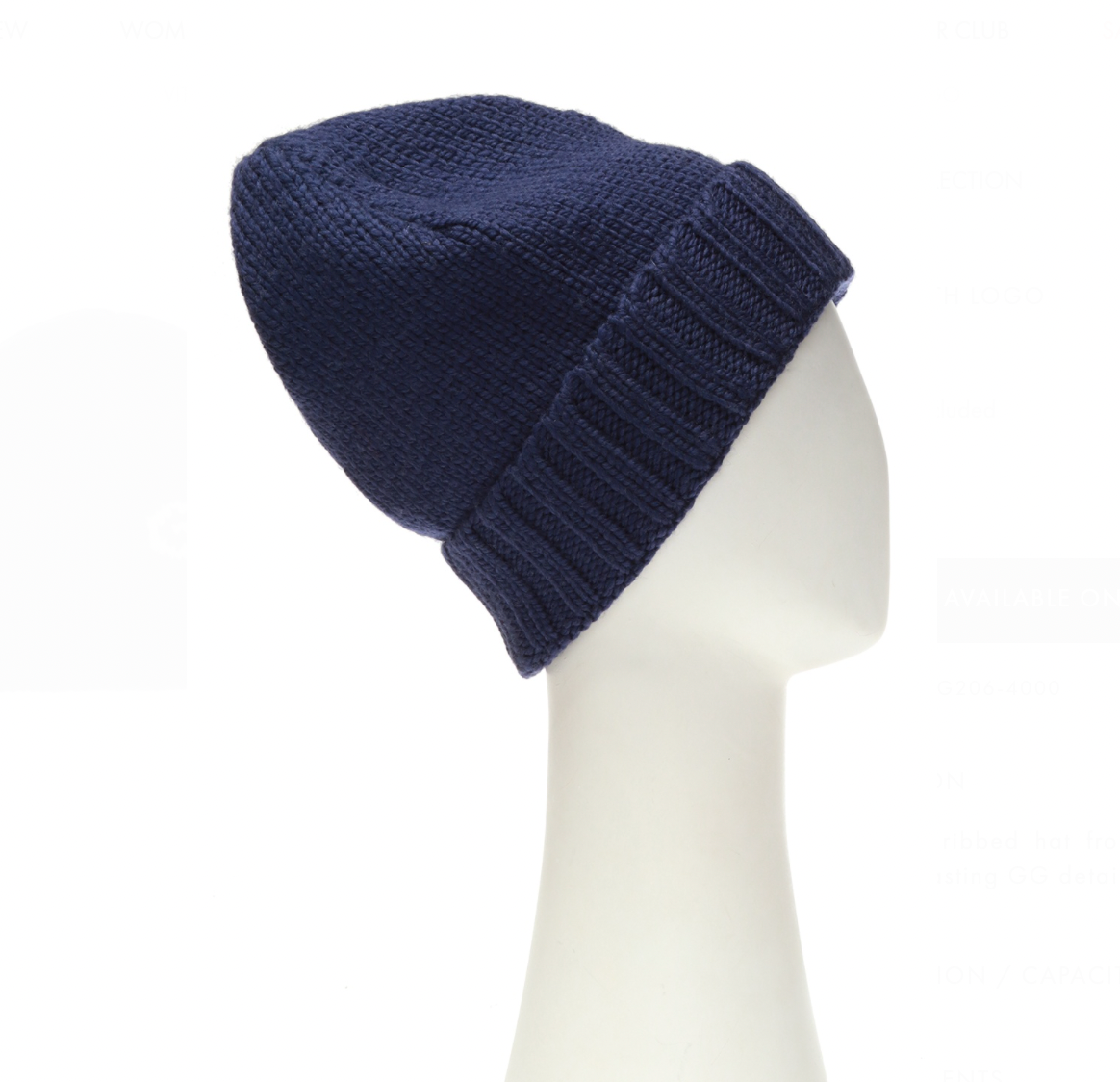 Gucci GG Logo Wool Beanie Hat in Midnight Blue