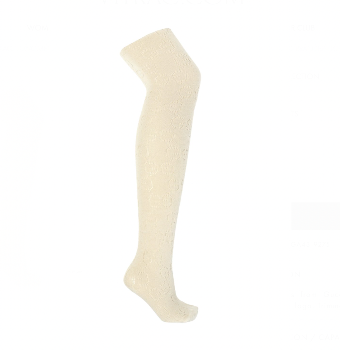 Gucci Winter G Lurex Knit Tights in Ivory