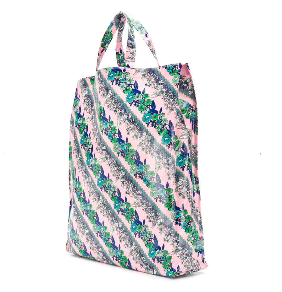 Gucci Monte Carlo Floral Logo Print Tote in Dry Rose