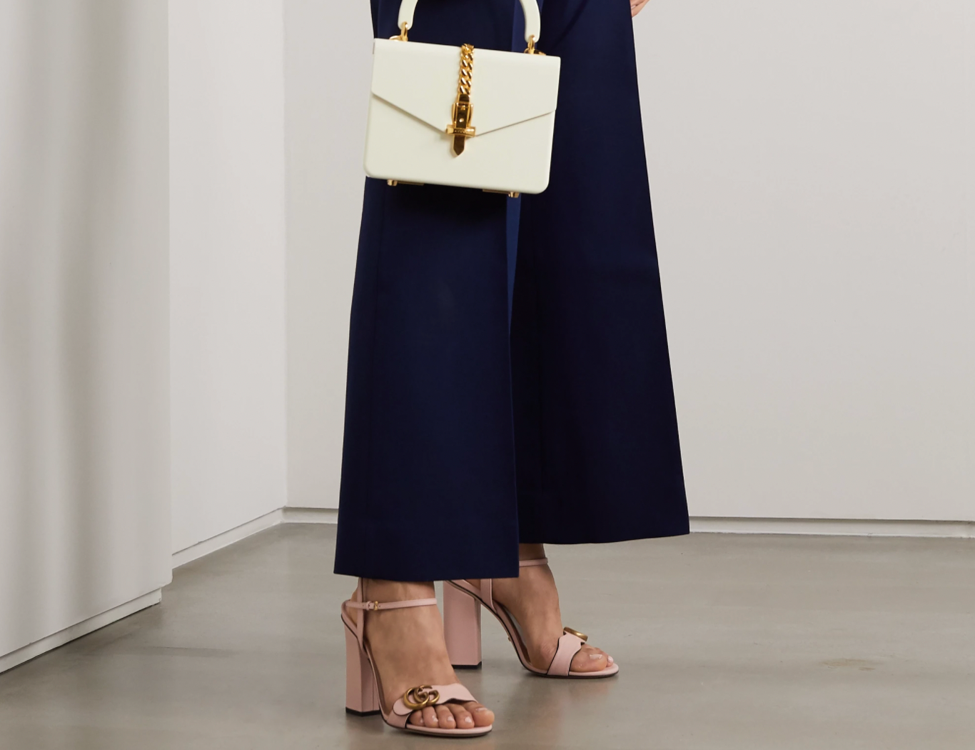 Gucci GG Marmont Block Heel Sandal in Perfect Pink