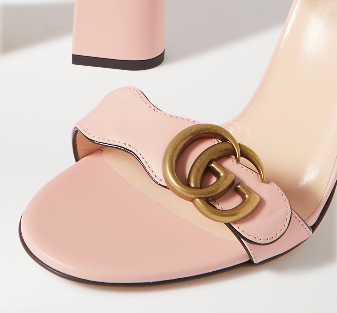 Gucci GG Marmont Block Heel Sandal in Perfect Pink