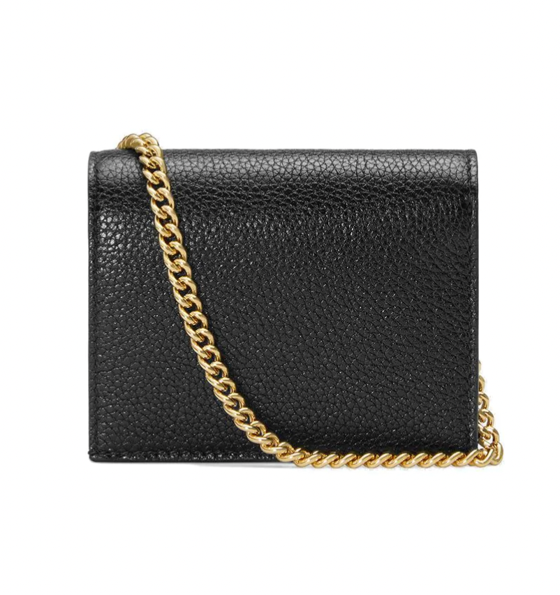 Gucci Zumi Horse-bit Card Case on a Chain in Black
