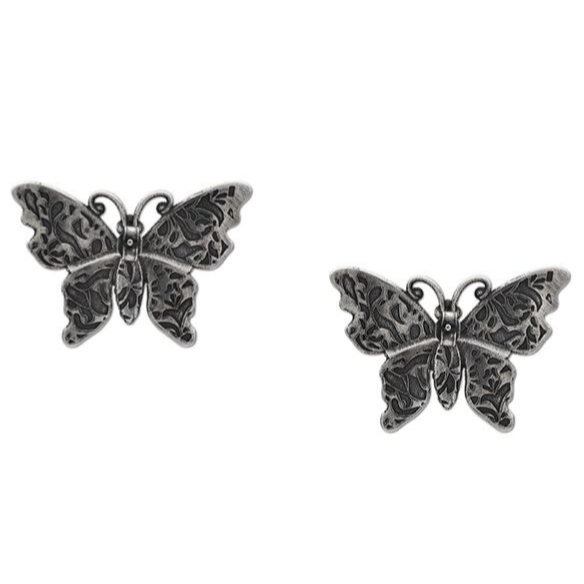 Gucci Crystal Embellished Butterfly Earrings in Silver