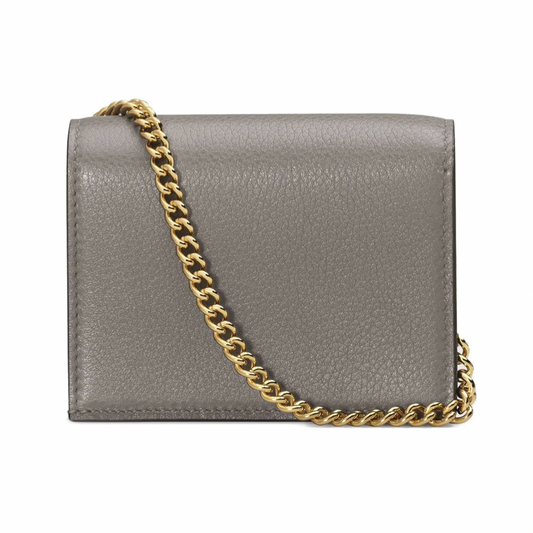 Gucci Zumi Horse-bit Card Case on a Chain in Graphite