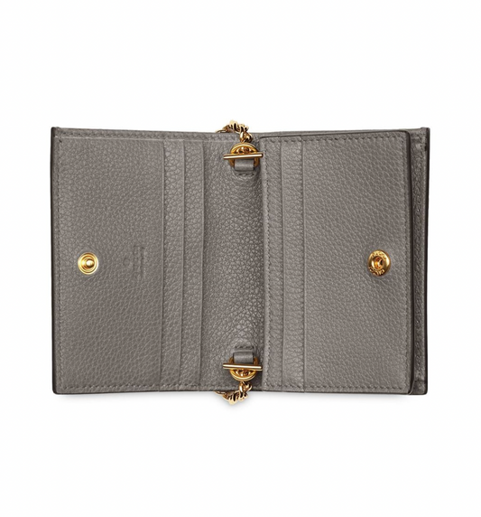 Gucci Zumi Horse-bit Card Case on a Chain in Graphite
