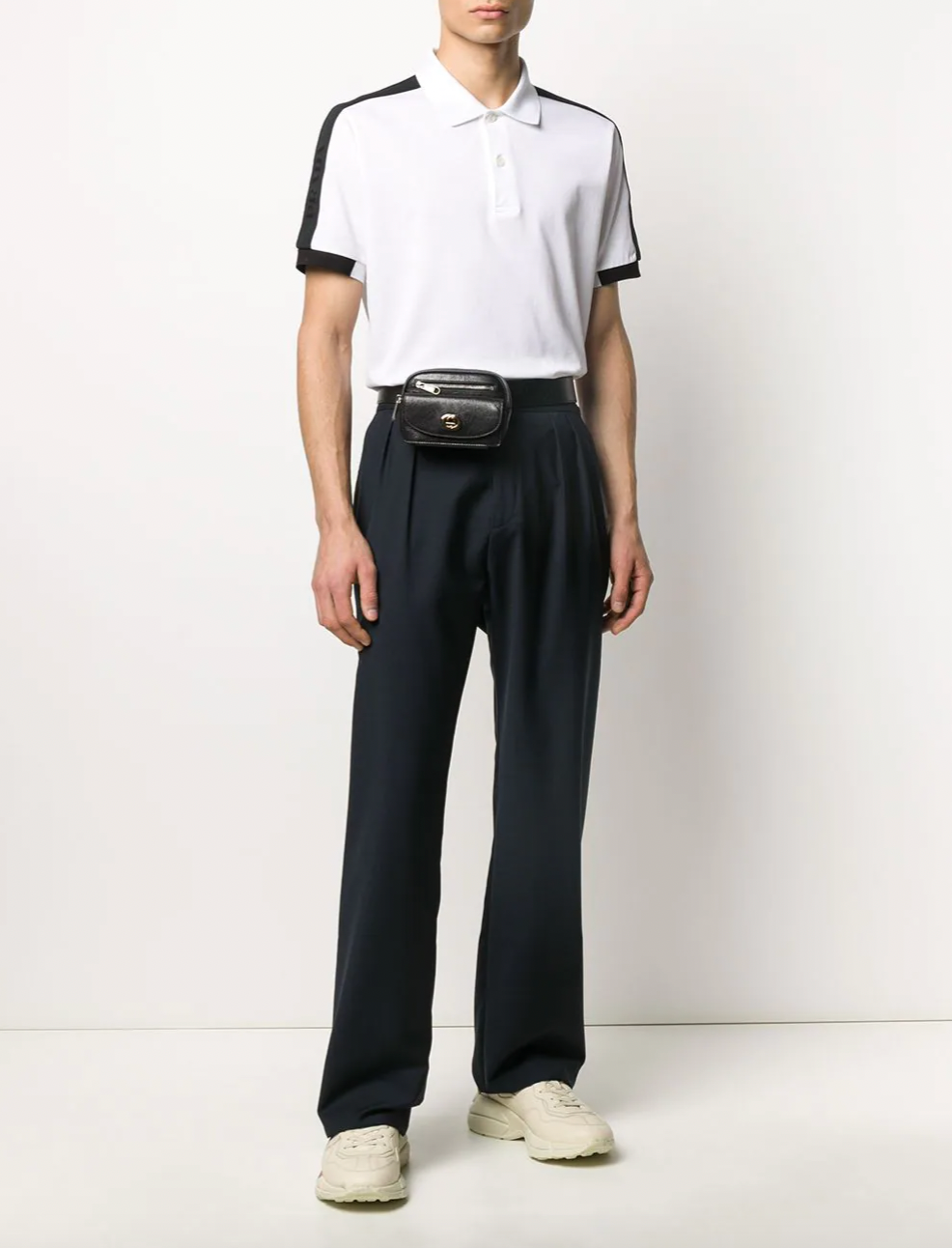 Gucci Marina Morpheus Crackled Leather Belt Bag in Black
