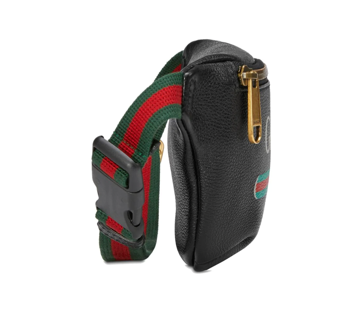 Gucci Logo Belt Bag in Black Leather