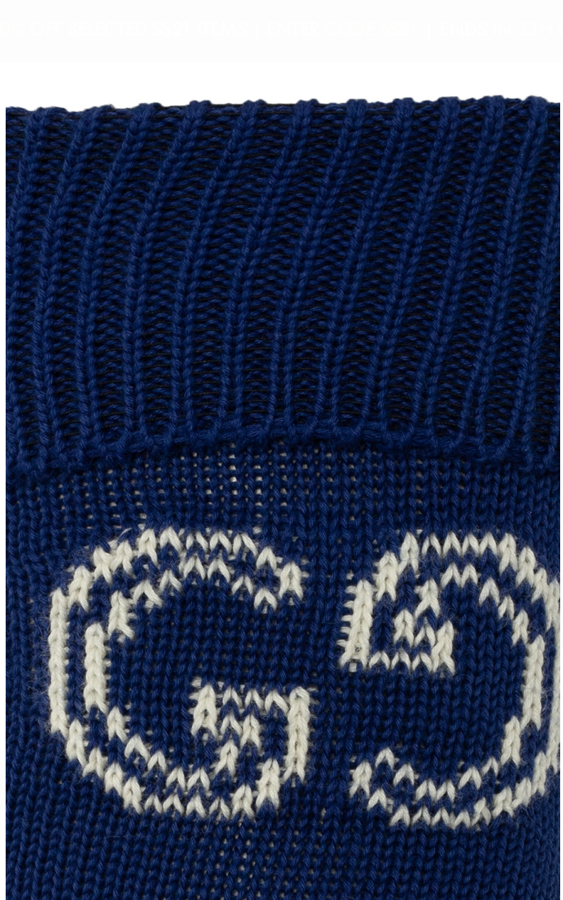 Gucci GG logo Lit Circus Knit Socks in Midnight Blue