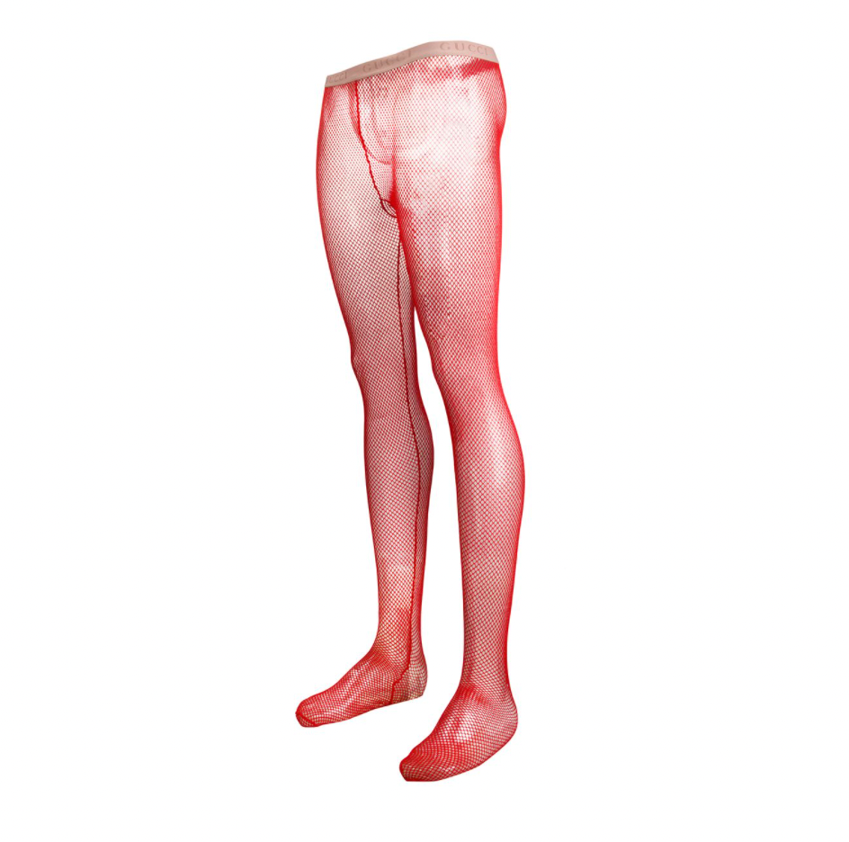 Gucci Nettina Fishnet Tights in Washed Rose Red