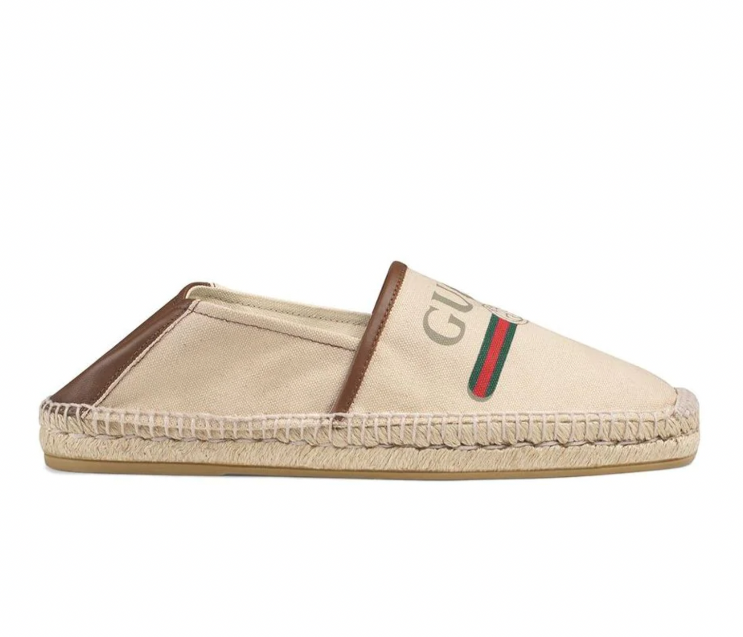 Gucci Logo Canvas Espadrilles in White