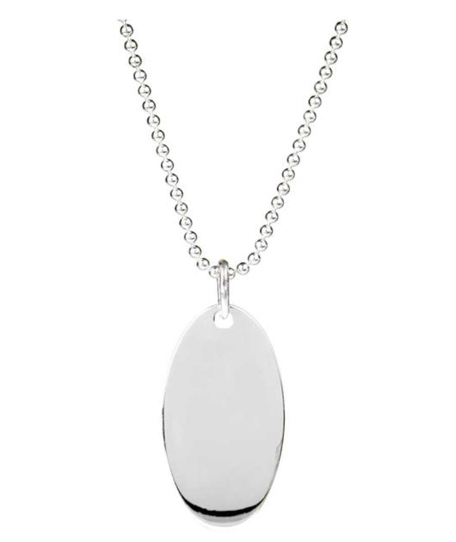 Gucci Sterling Silver Oval Charm Necklace