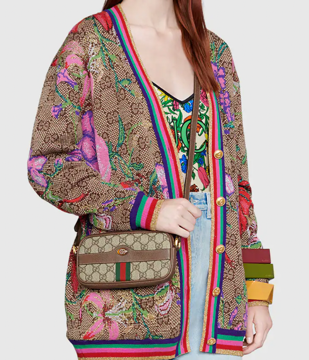 Gucci Ophidia Interlocking GG Canvas with Webbing Shoulder Bag