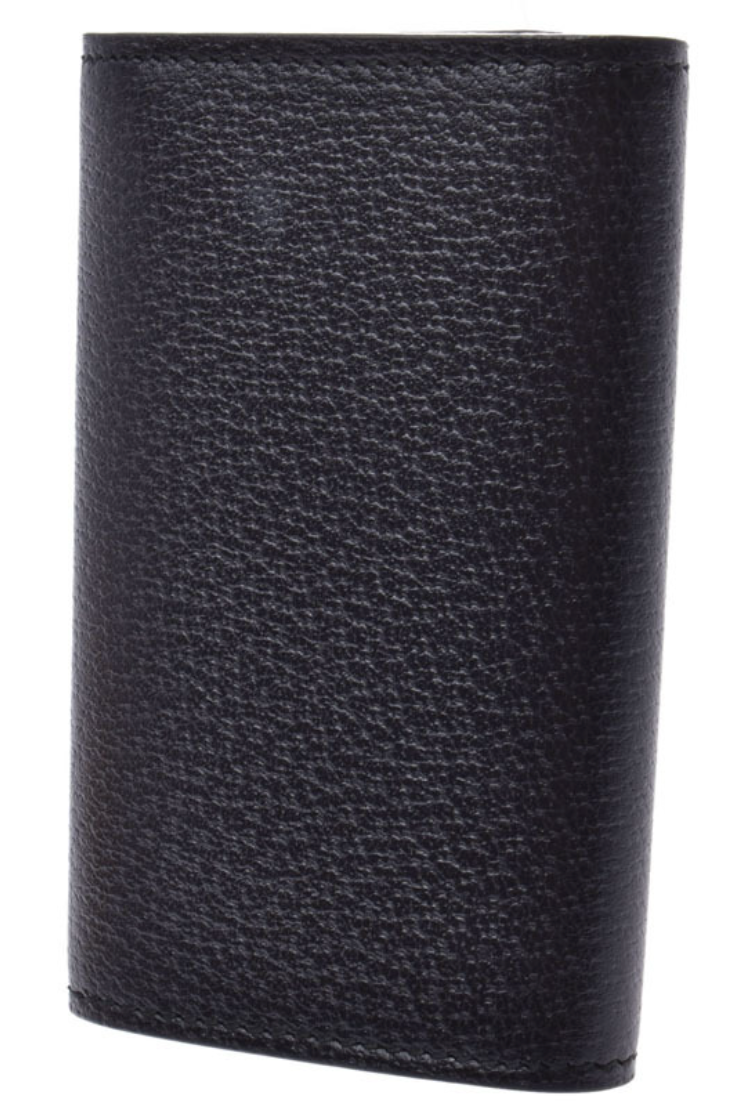 Gucci Interlocking GG Leather Key Case in Black