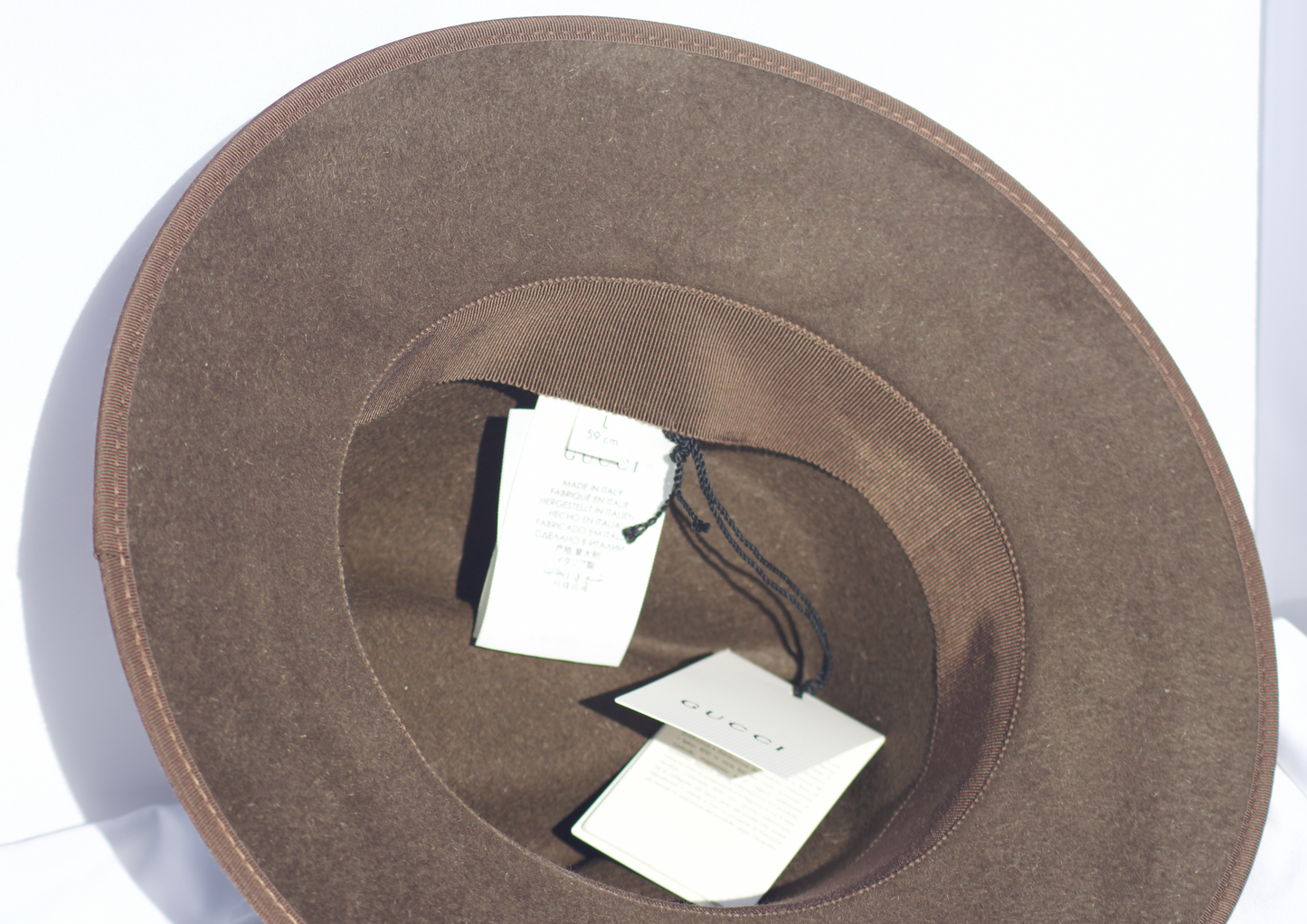 Gucci Felt Hat with GG Bow in Brown