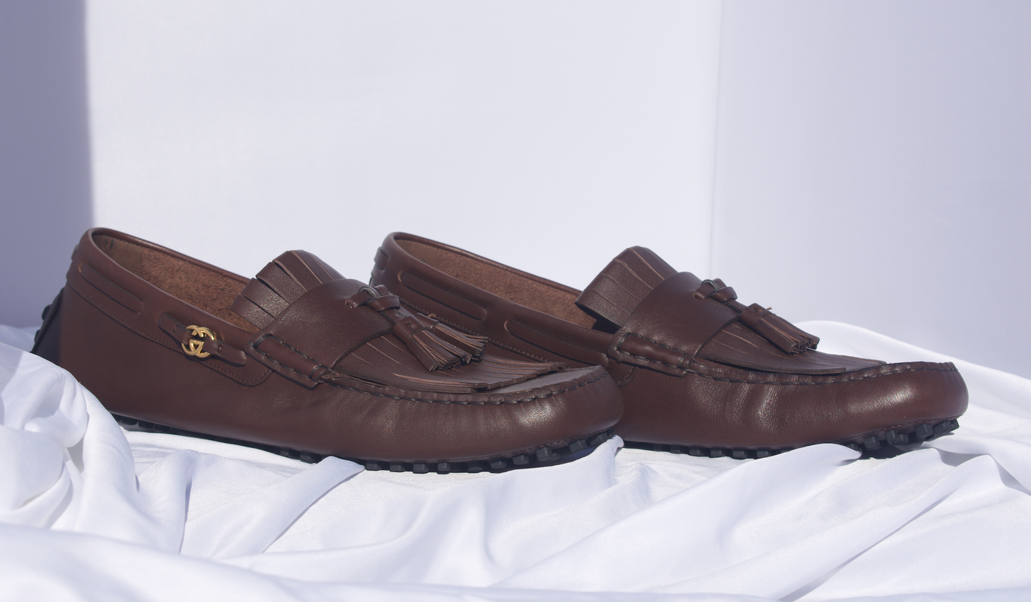 Gucci Men's Brown Driving Shoe with Tassel