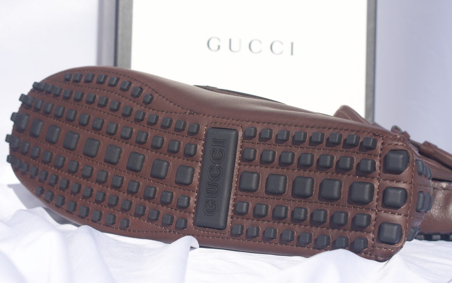 Gucci Men's Brown Driving Shoe with Tassel