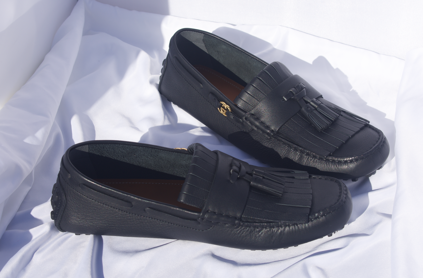 Gucci Men's Black Driving Shoe with Tassel