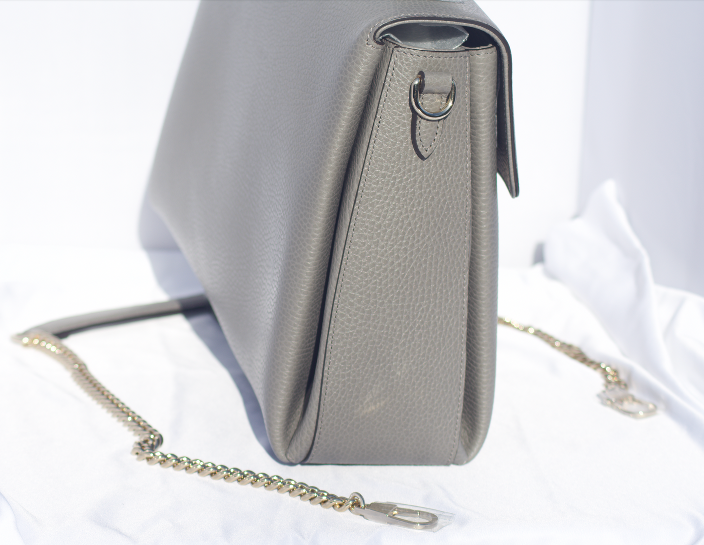 Gucci Large Top Handle Interlocking GG Crossbody in Gray
